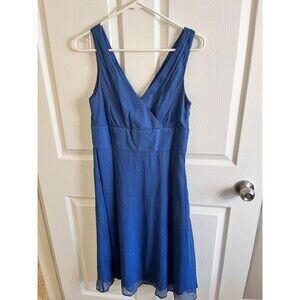 NWT J. Crew Womens Sleeveless Silk Crepe Dress Size 8 Style 96454 Blue